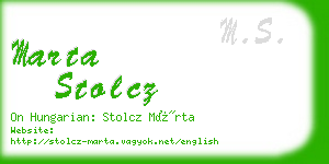 marta stolcz business card
